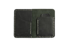 Black full grain leather minimalist bifold handmade wallet for men and women that holds cash and cards better than a Ridge wallet.