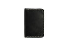 Black leather wallet on a white background
